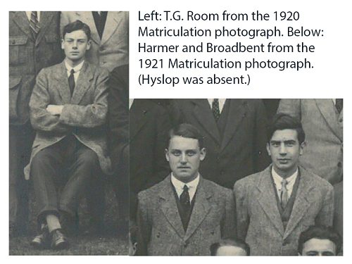 Photos of committee members, taken from the Matriculation photographs