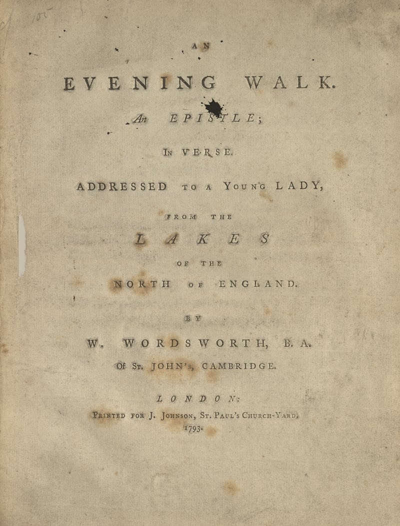 An Evening Walk title page